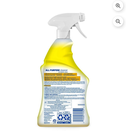 Lysol All Purpose Cleaner Sanitizing and Disinfecting Spray Lemon Breeze Scent, 32 oz, Bottle