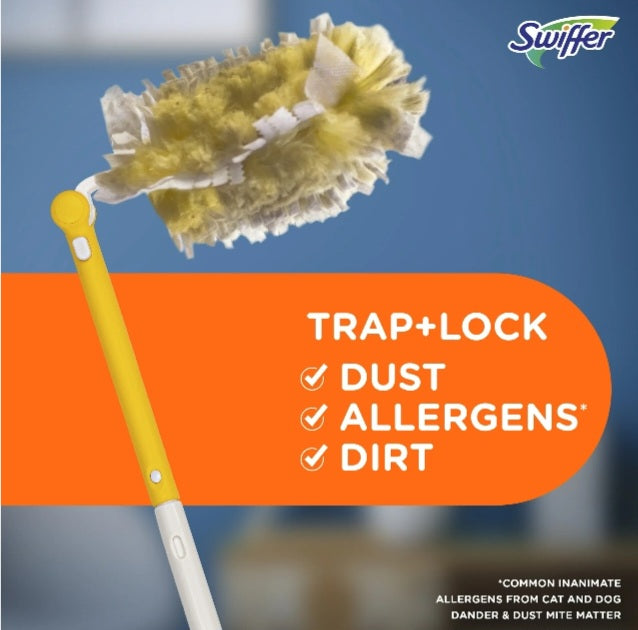 Swiffer Dusters with Extension Pole, Cleaning Kit includes 3ft Extendable Handle + 3 Duster Refills