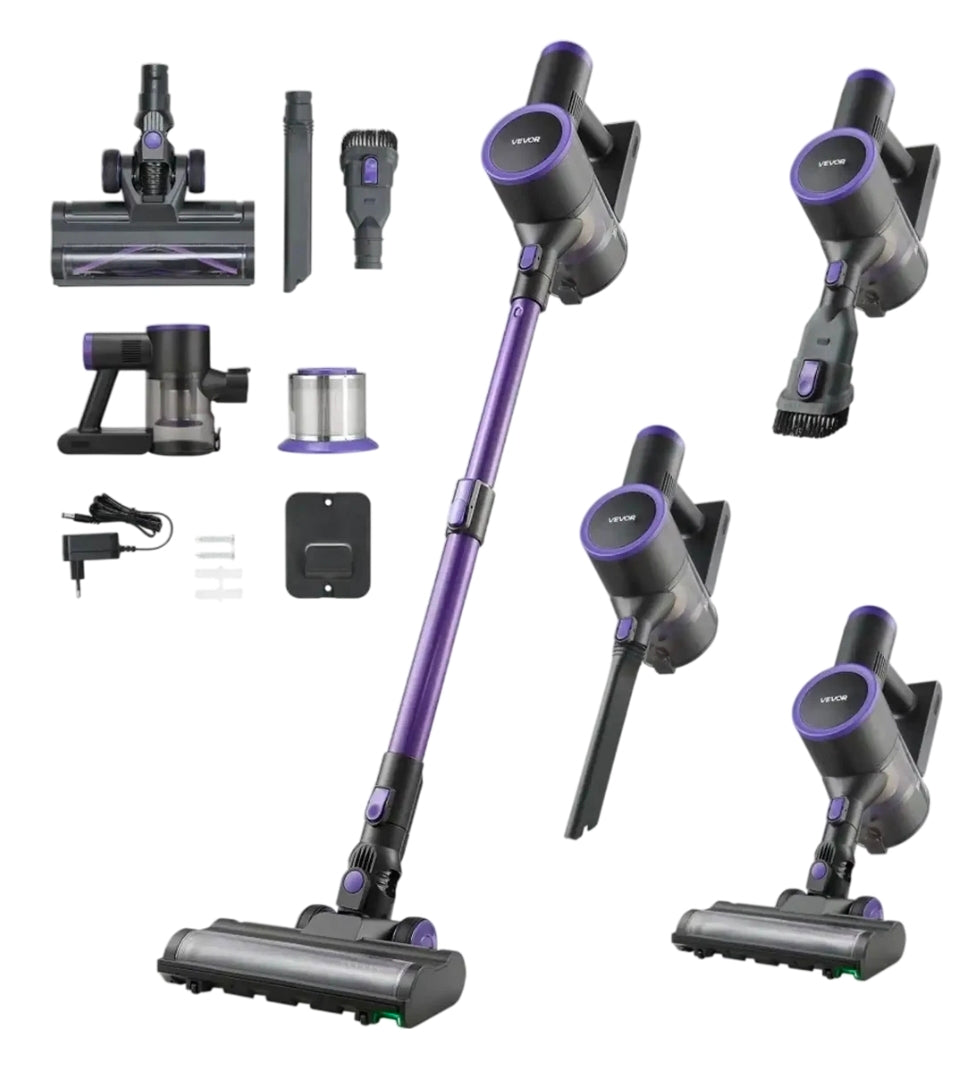 Vevor Vacuum Cleaner Cordless Stick Vacuum 25 kPa Max Suction for Pet Hair Carpet Hardwood New