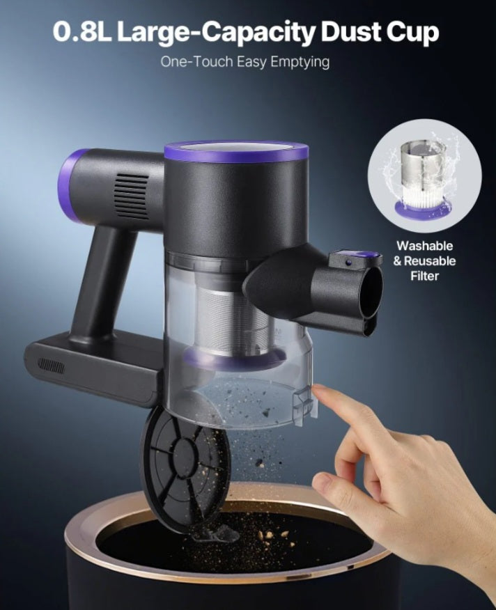Vevor Vacuum Cleaner Cordless Stick Vacuum 25 kPa Max Suction for Pet Hair Carpet Hardwood New